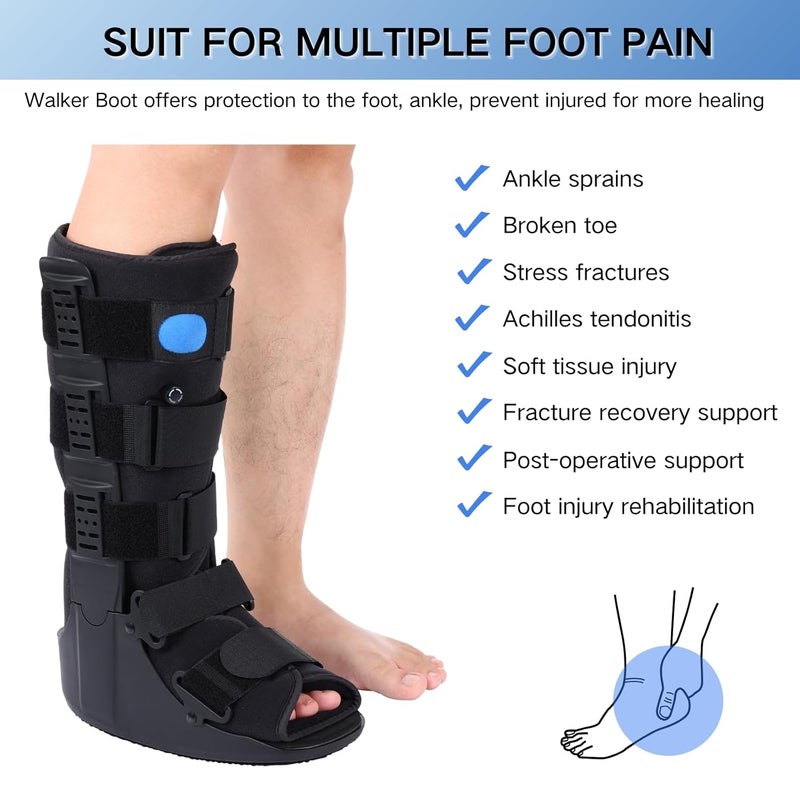 Mathgetin Tall Air Cam Fracture Boot Orthopedic Walking Boot Medical Inflatable Walker Boot for Broken Foot, Sprained Ankle and Post Surgery (Medium) - Image 5